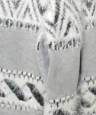 ZMSAW14138 al'aise modulation(アレーズモジュレーション) 【抗菌防臭】カウチン柄ロングカーディガン ライトグレー