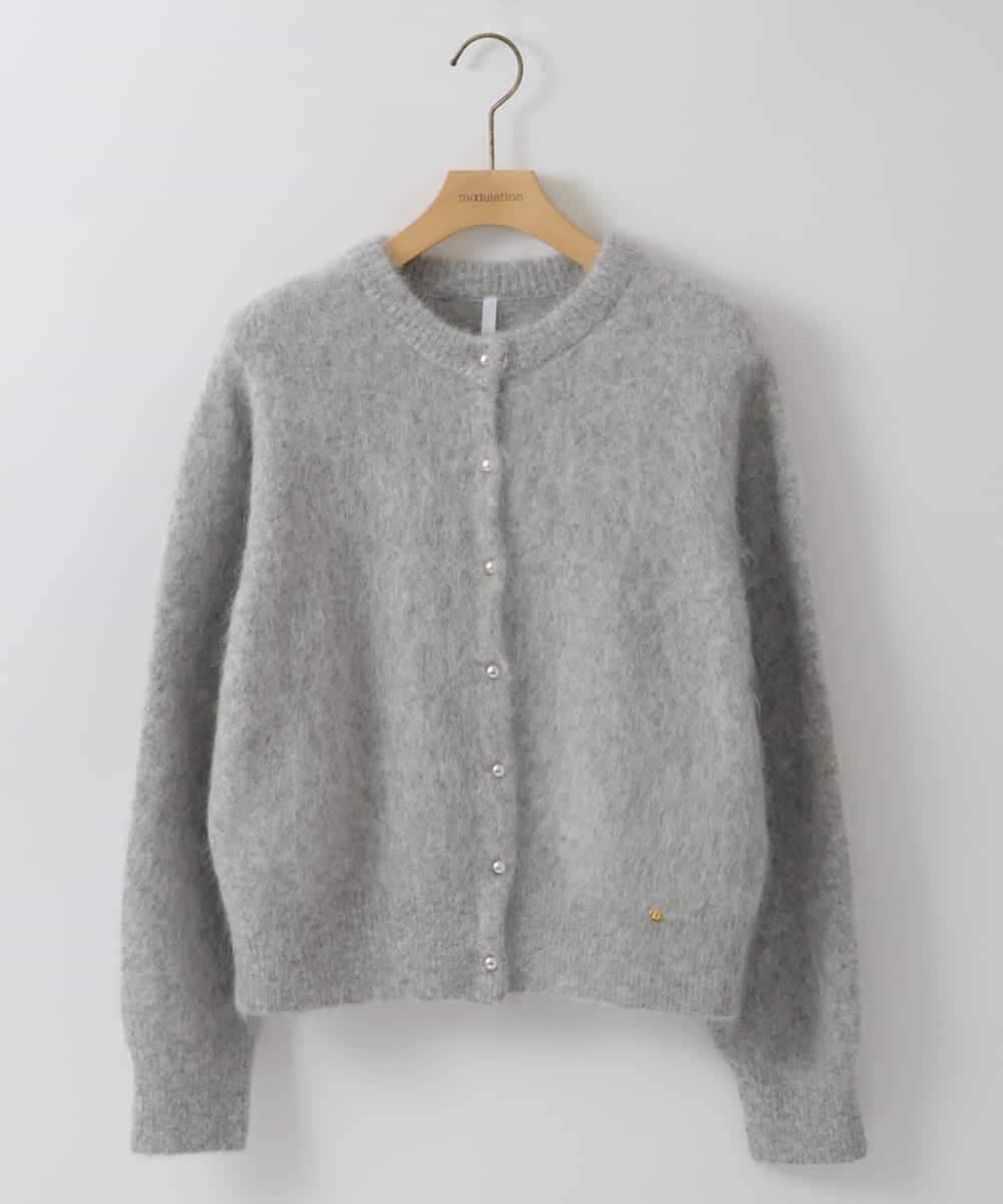 ZMSAW26220 al'aise modulation(アレーズモジュレーション) メタルボタンニットカーディガン ライトグレー