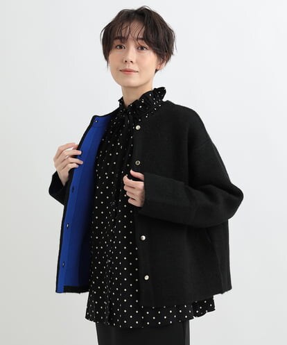 日本製】ウールレットアウタージャージ(ノーカラージャケット