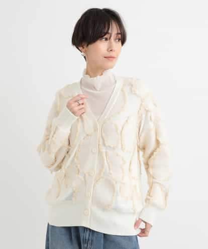 ZMSCB40230  【洗える】フリンジサークル柄カーディガン