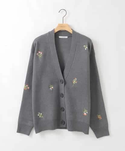ZMSCE01127 al'aise modulation 【洗える】フラワー刺繍デザインニットカーディガン