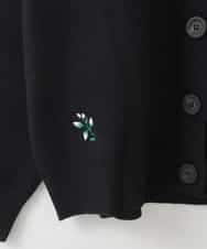 ZMSCE01127 al'aise modulation(アレーズモジュレーション) 【洗える】フラワー刺繍デザインニットカーディガン ブラック