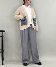 ZMSCE02130 al'aise modulation(アレーズモジュレーション) 【洗える】デニムポケット付きジップアップカーディガン アイボリー