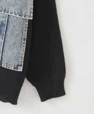 ZMSCE02130 al'aise modulation(アレーズモジュレーション) 【洗える】デニムポケット付きジップアップカーディガン ブラック