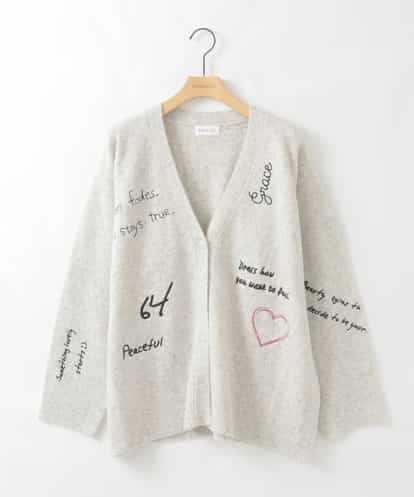 ZMSCE03150 al'aise modulation 【洗える】メッセージ刺繍メランジニットカーディガン