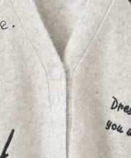 ZMSCE03150 al'aise modulation(アレーズモジュレーション) 【洗える】メッセージ刺繍メランジニットカーディガン ライトグレー