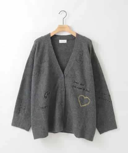 ZMSCE03150 al'aise modulation 【洗える】メッセージ刺繍メランジニットカーディガン