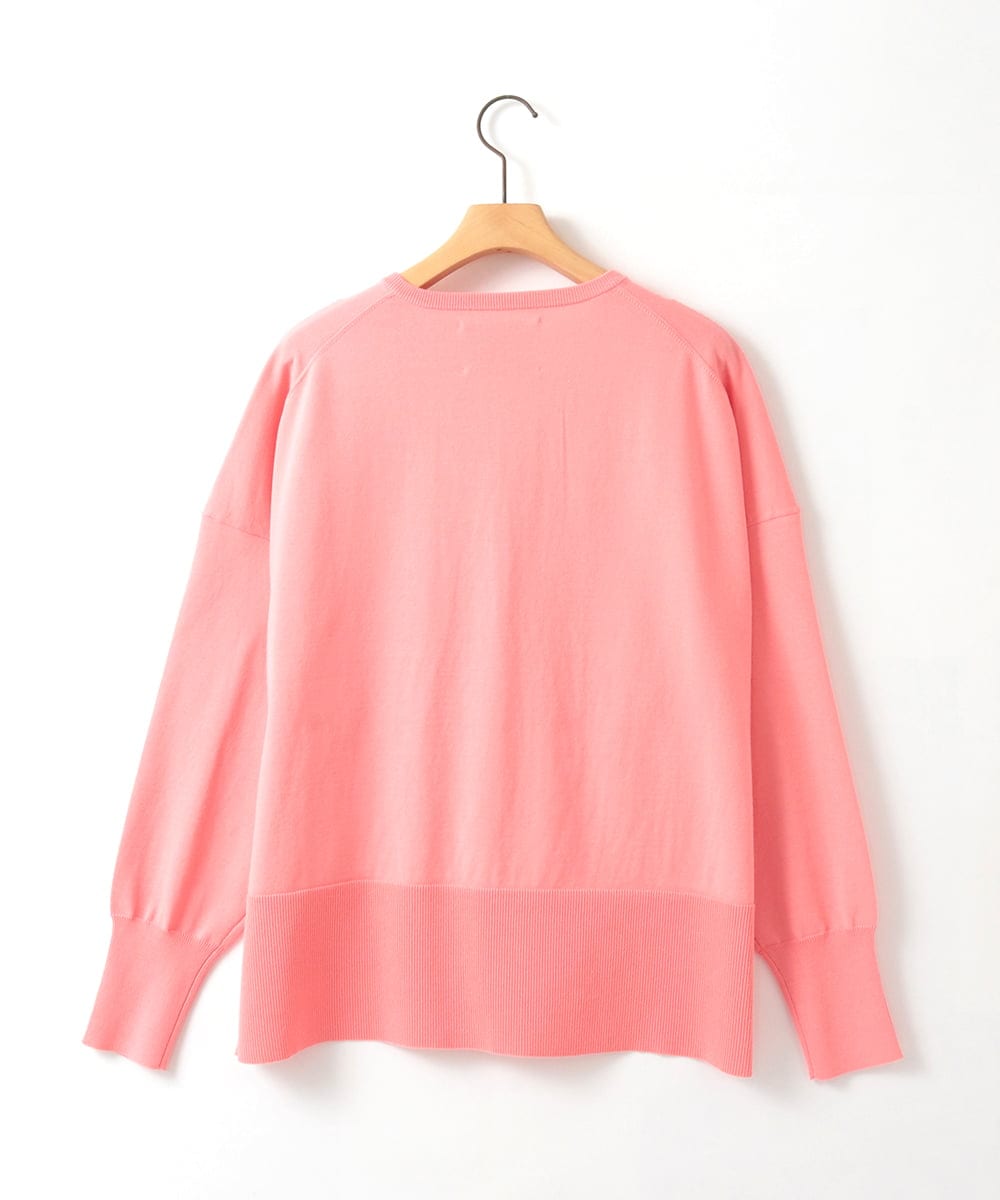 ZMSEE01140 al'aise modulation(アレーズモジュレーション) スキッパークルーネックカーディガン ピンク