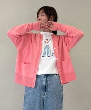 ZMSEE01140 al'aise modulation(アレーズモジュレーション) スキッパークルーネックカーディガン ピンク