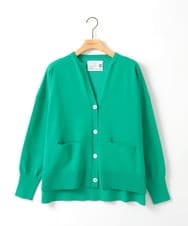 ZMSEE01140 al'aise modulation(アレーズモジュレーション) スキッパークルーネックカーディガン グリーン