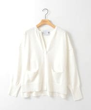 ZMSEE01140 al'aise modulation(アレーズモジュレーション) スキッパークルーネックカーディガン ホワイト