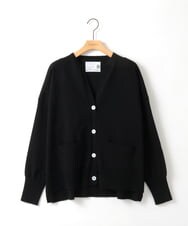 ZMSEE01140 al'aise modulation(アレーズモジュレーション) スキッパークルーネックカーディガン ブラック