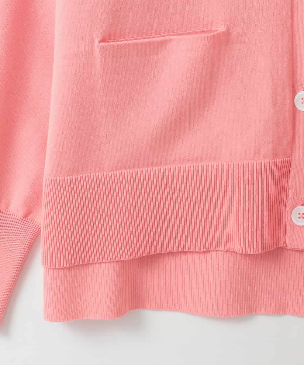 ZMSEE01140 al'aise modulation(アレーズモジュレーション) スキッパークルーネックカーディガン ピンク