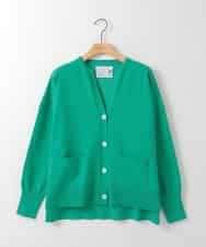ZMSEE01140 al'aise modulation(アレーズモジュレーション) スキッパークルーネックカーディガン グリーン