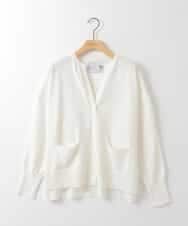 ZMSEE01140 al'aise modulation(アレーズモジュレーション) スキッパークルーネックカーディガン ホワイト