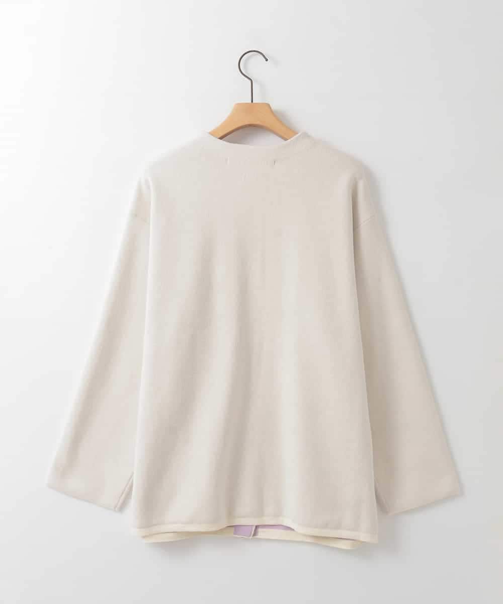 ZMSEE02128 al'aise modulation(アレーズモジュレーション) 【洗える】ダブルフェイス配色ニットカーディガン アイボリー