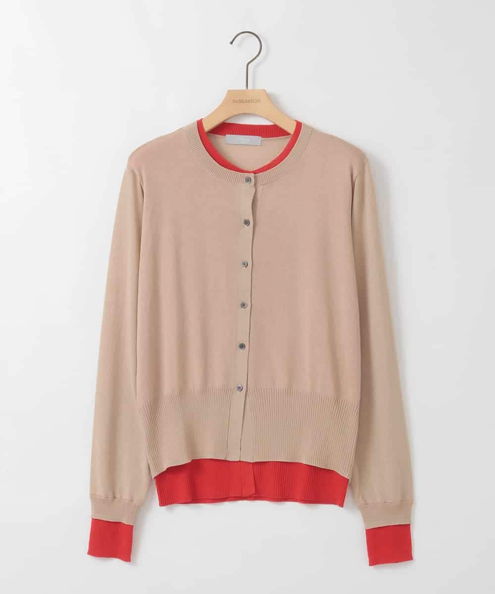 ZMSEE03108 al'aise modulation(アレーズモジュレーション) バイカラーレイヤード風カーディガン ベージュ