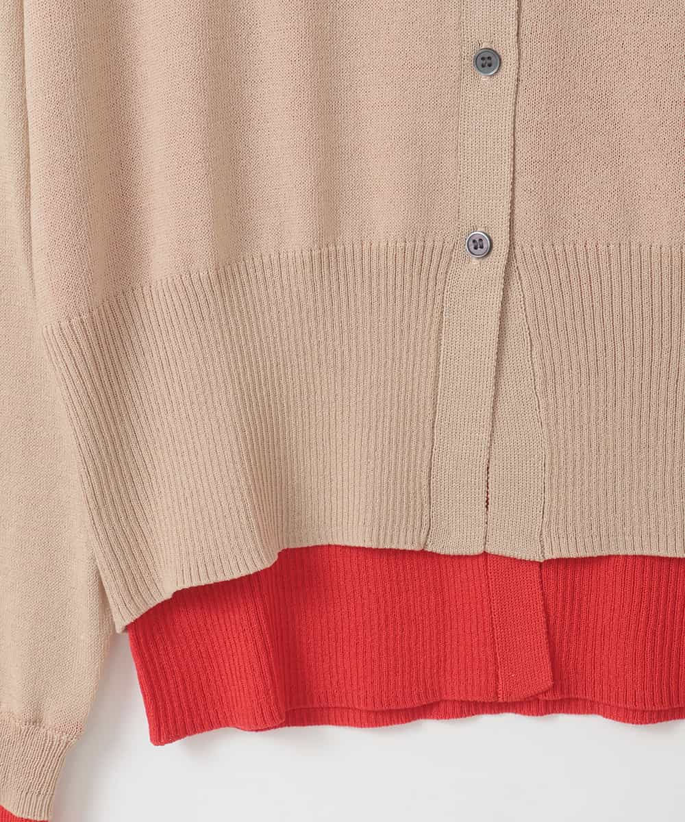 ZMSEE03108 al'aise modulation(アレーズモジュレーション) バイカラーレイヤード風カーディガン ベージュ