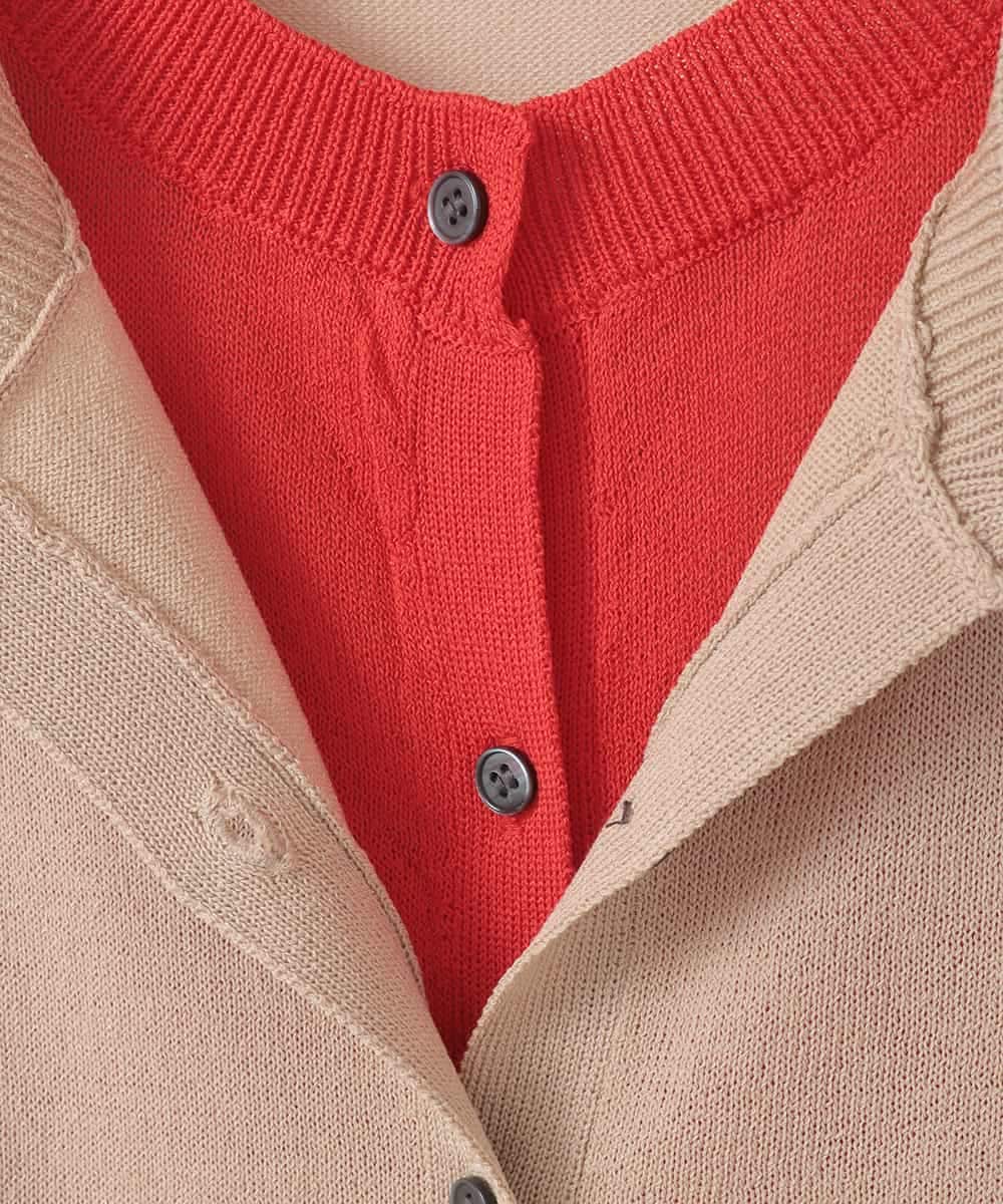 ZMSEE03108 al'aise modulation(アレーズモジュレーション) バイカラーレイヤード風カーディガン ベージュ