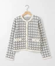 ZMSEE04180 al'aise modulation(アレーズモジュレーション) ツイードコットンカーディガン アイボリー