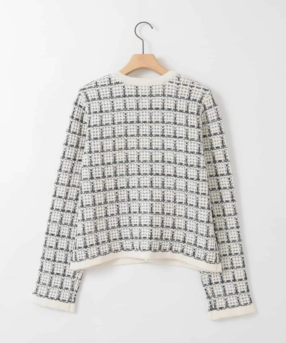 ZMSEE04180 al'aise modulation(アレーズモジュレーション) ツイードコットンカーディガン アイボリー