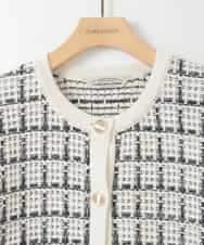 ZMSEE04180 al'aise modulation(アレーズモジュレーション) ツイードコットンカーディガン アイボリー