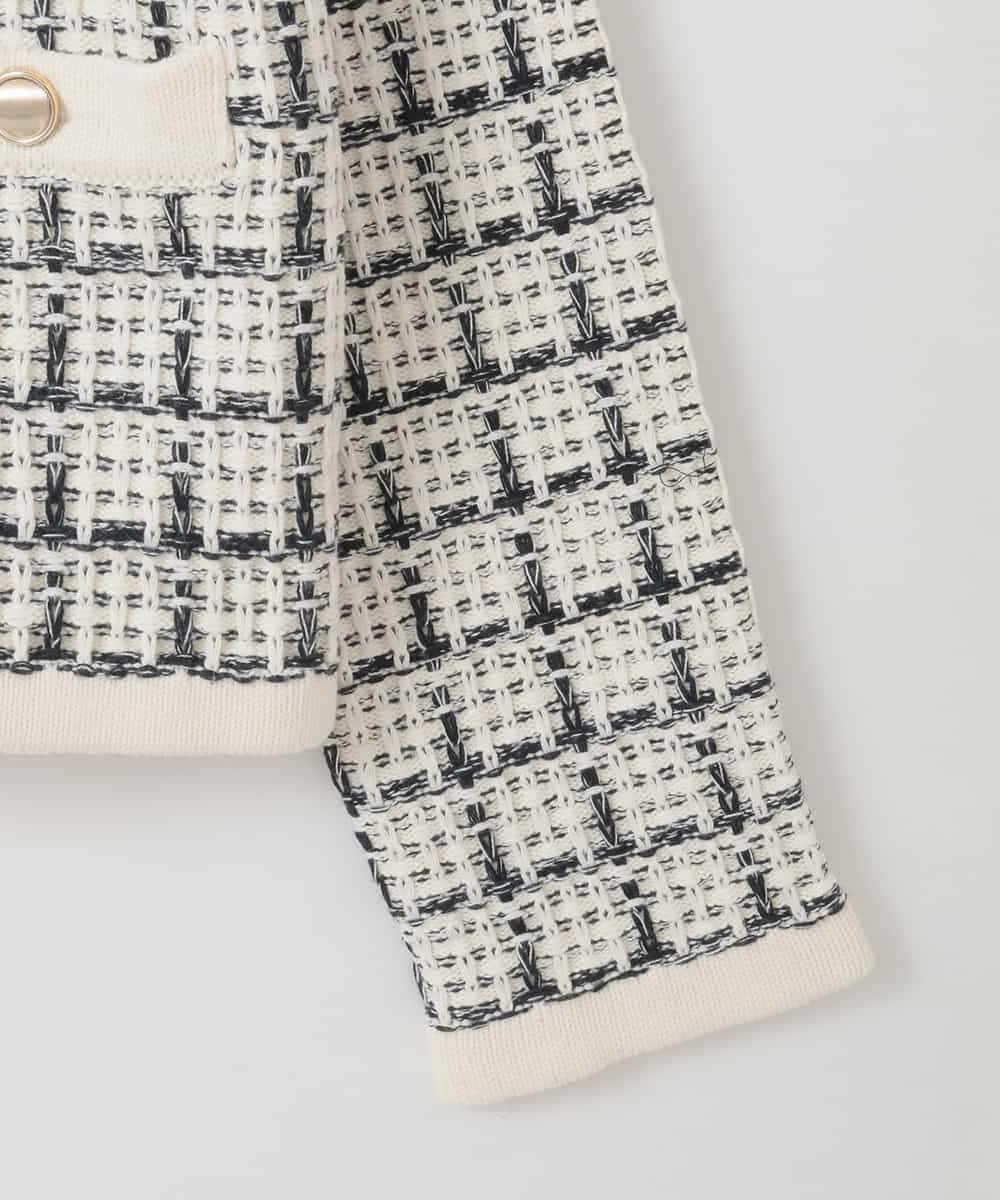 ZMSEE04180 al'aise modulation(アレーズモジュレーション) ツイードコットンカーディガン アイボリー