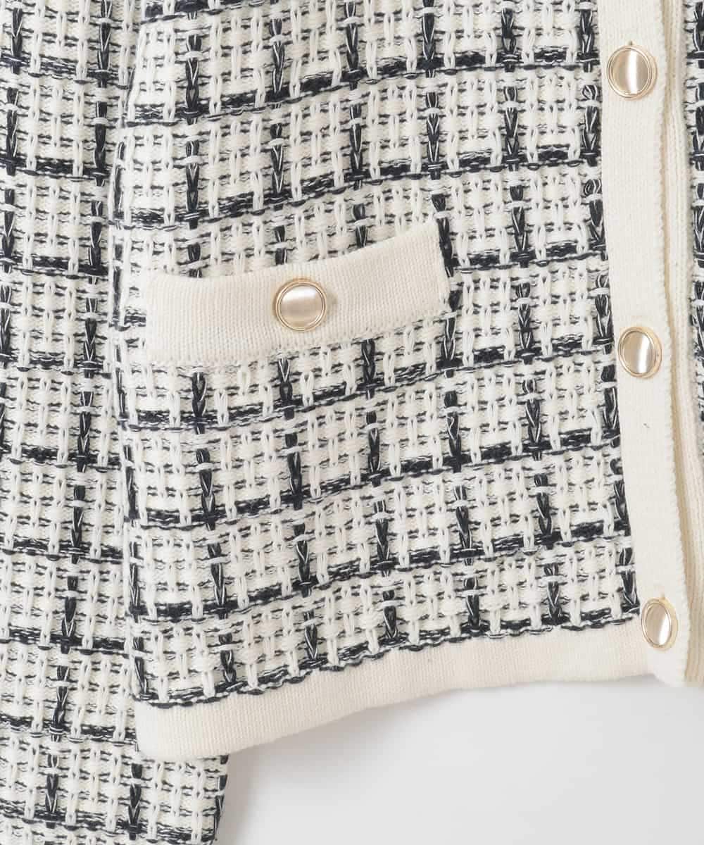 ZMSEE04180 al'aise modulation(アレーズモジュレーション) ツイードコットンカーディガン アイボリー