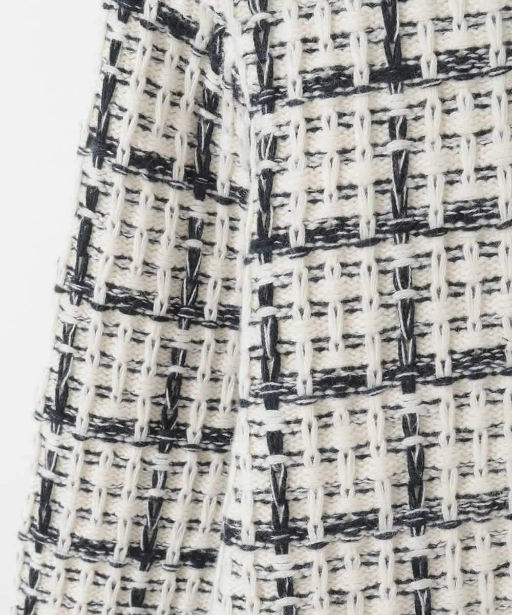 ZMSEE04180 al'aise modulation(アレーズモジュレーション) ツイードコットンカーディガン アイボリー