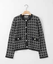 ZMSEE04180 al'aise modulation(アレーズモジュレーション) ツイードコットンカーディガン ブラック