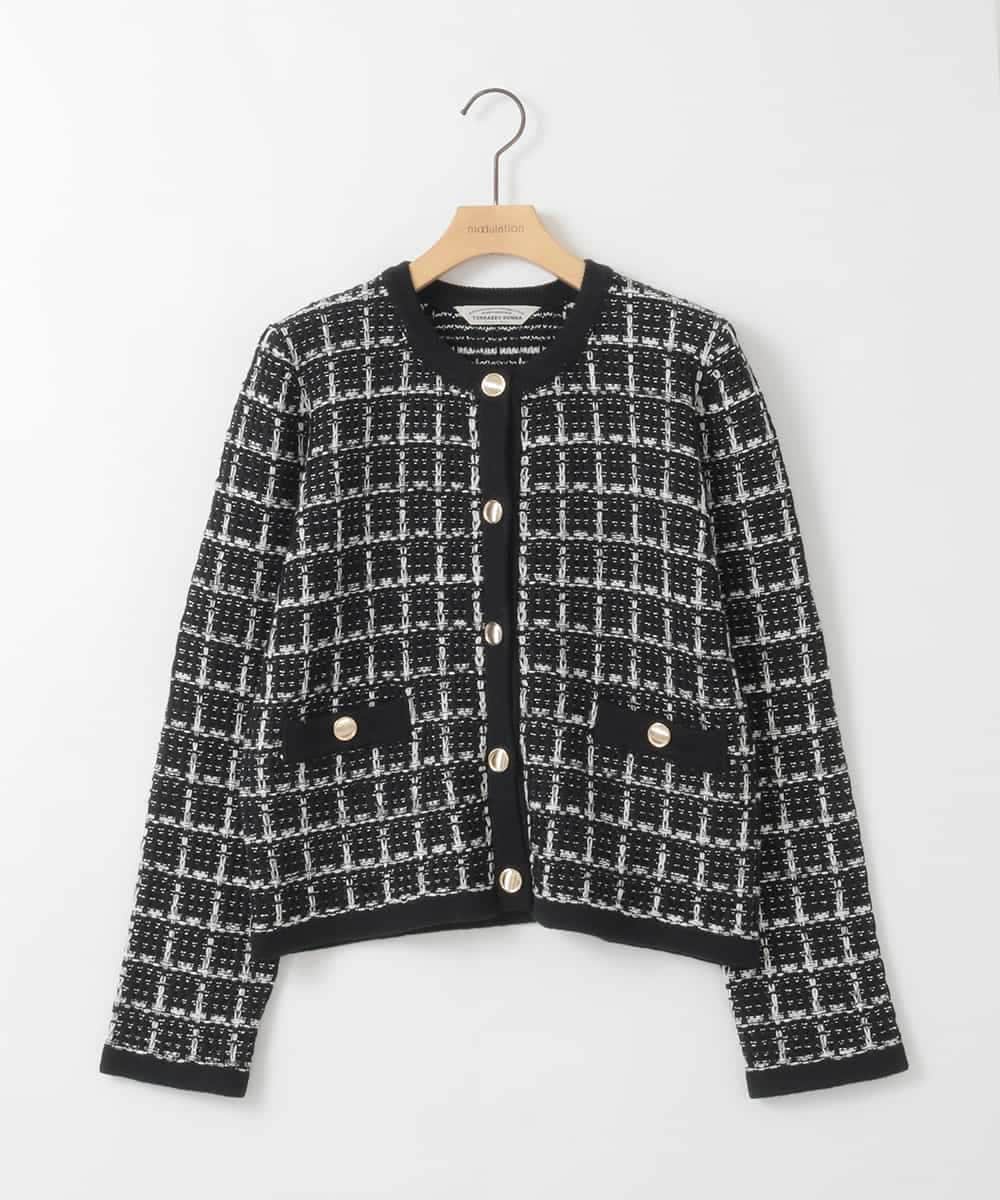 ZMSEE04180 al'aise modulation(アレーズモジュレーション) ツイードコットンカーディガン ブラック