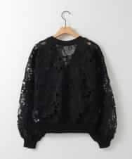 ZMSGE11150 al'aise modulation(アレーズモジュレーション) 【洗える】シアーレースカーディガン ブラック