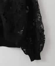 ZMSGE11150 al'aise modulation(アレーズモジュレーション) 【洗える】シアーレースカーディガン ブラック
