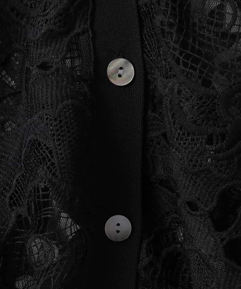 ZMSGE11150 al'aise modulation(アレーズモジュレーション) 【洗える】シアーレースカーディガン ブラック