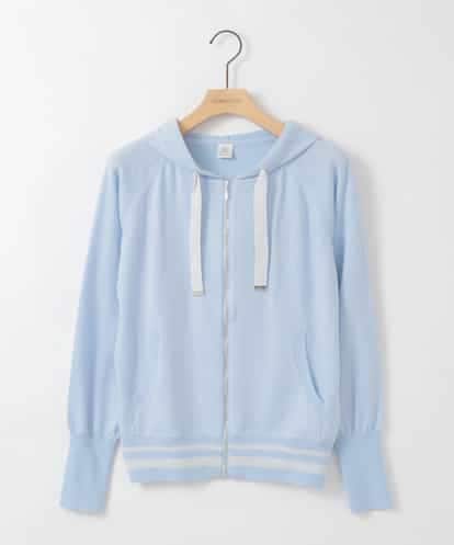 ZMSGE13140 al'aise modulation 【洗える】配色ラメボーダーフーディーニットパーカー