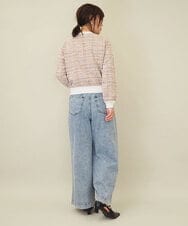 ZMSGE14150 al'aise modulation(アレーズモジュレーション) 【洗える】MIXファンシーツイードカーディガン ピンク