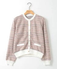 ZMSGE14150 al'aise modulation(アレーズモジュレーション) 【洗える】MIXファンシーツイードカーディガン ピンク