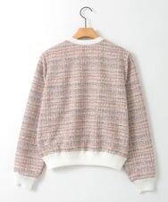 ZMSGE14150 al'aise modulation(アレーズモジュレーション) 【洗える】MIXファンシーツイードカーディガン ピンク