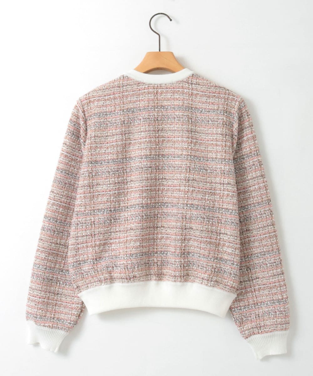 ZMSGE14150 al'aise modulation(アレーズモジュレーション) 【洗える】MIXファンシーツイードカーディガン ピンク