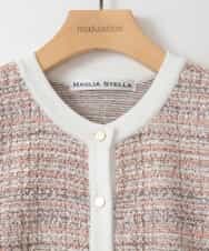 ZMSGE14150 al'aise modulation(アレーズモジュレーション) 【洗える】MIXファンシーツイードカーディガン ピンク