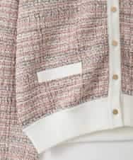 ZMSGE14150 al'aise modulation(アレーズモジュレーション) 【洗える】MIXファンシーツイードカーディガン ピンク