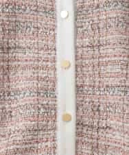 ZMSGE14150 al'aise modulation(アレーズモジュレーション) 【洗える】MIXファンシーツイードカーディガン ピンク