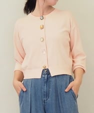 ZMSGE15170 al'aise modulation(アレーズモジュレーション) ビジューボタンニットカーディガン ピンク