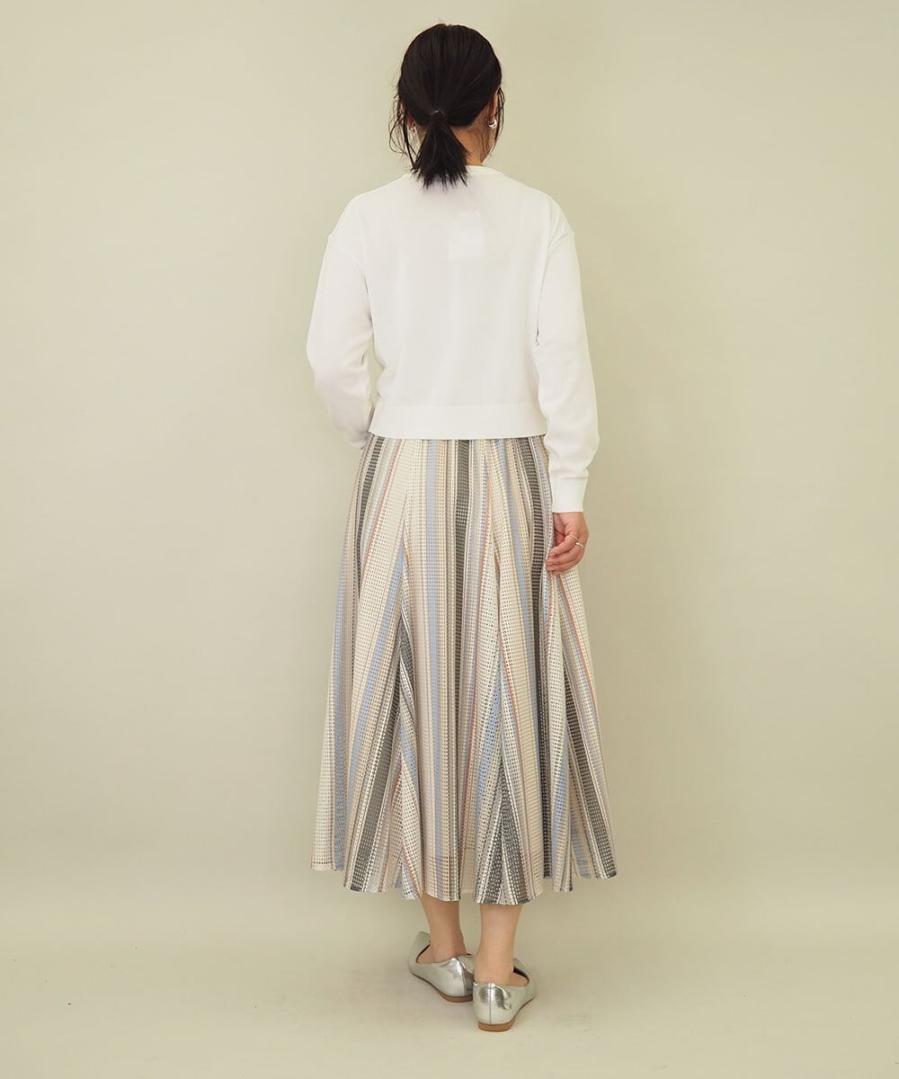 ZMSGE15170 al'aise modulation(アレーズモジュレーション) ビジューボタンニットカーディガン ホワイト