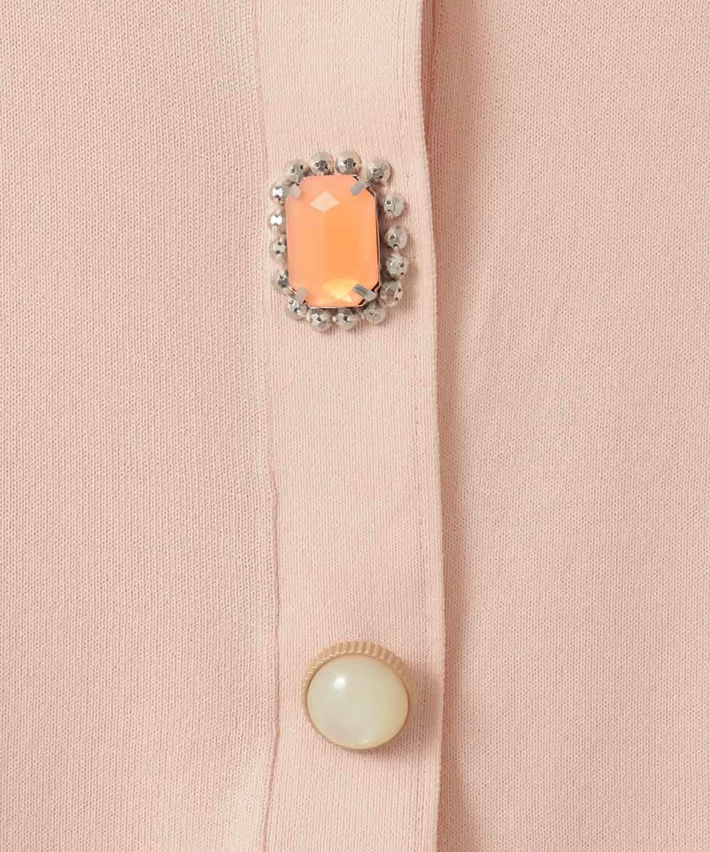 ZMSGE15170 al'aise modulation(アレーズモジュレーション) ビジューボタンニットカーディガン ピンク