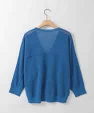 ZMSGE16110 al'aise modulation(アレーズモジュレーション) 【洗える】メッシュドルマンカーディガン ブルー