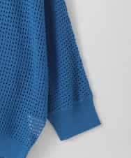 ZMSGE16110 al'aise modulation(アレーズモジュレーション) 【洗える】メッシュドルマンカーディガン ブルー