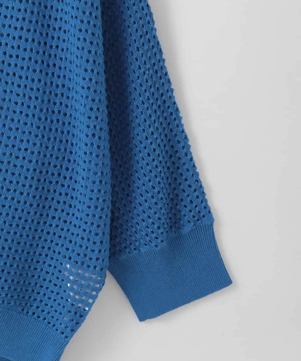 ZMSGE16110 al'aise modulation(アレーズモジュレーション) 【洗える】メッシュドルマンカーディガン ブルー