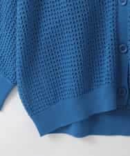 ZMSGE16110 al'aise modulation(アレーズモジュレーション) 【洗える】メッシュドルマンカーディガン ブルー