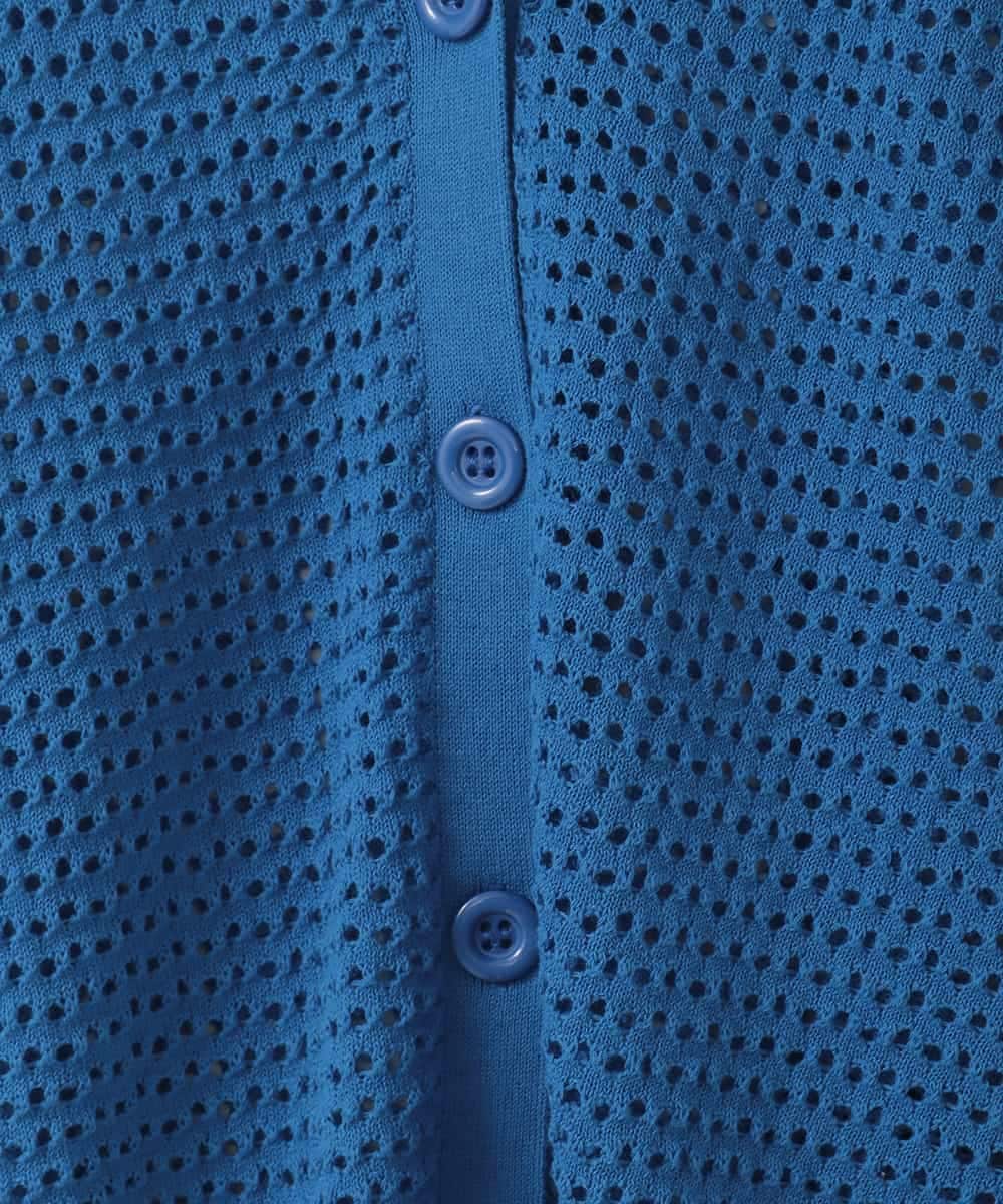 ZMSGE16110 al'aise modulation(アレーズモジュレーション) 【洗える】メッシュドルマンカーディガン ブルー